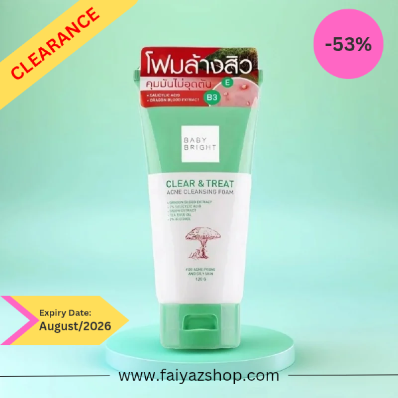 Baby Bright Clear & Treat Acne Cleansing Foam (120g)