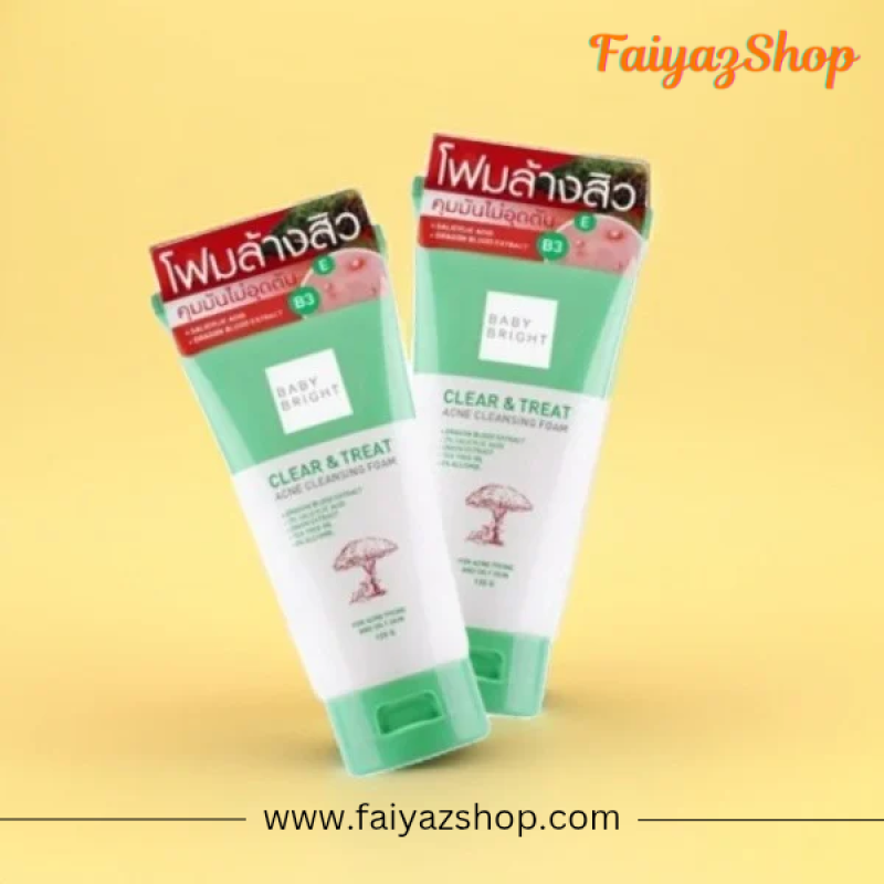 Baby Bright Clear & Treat Acne Cleansing Foam (120g) ; 02Pcs