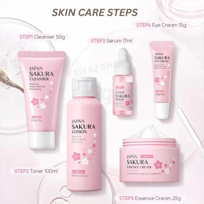 LAIKOU Japan Sakura Skin Care Set (5pcs)